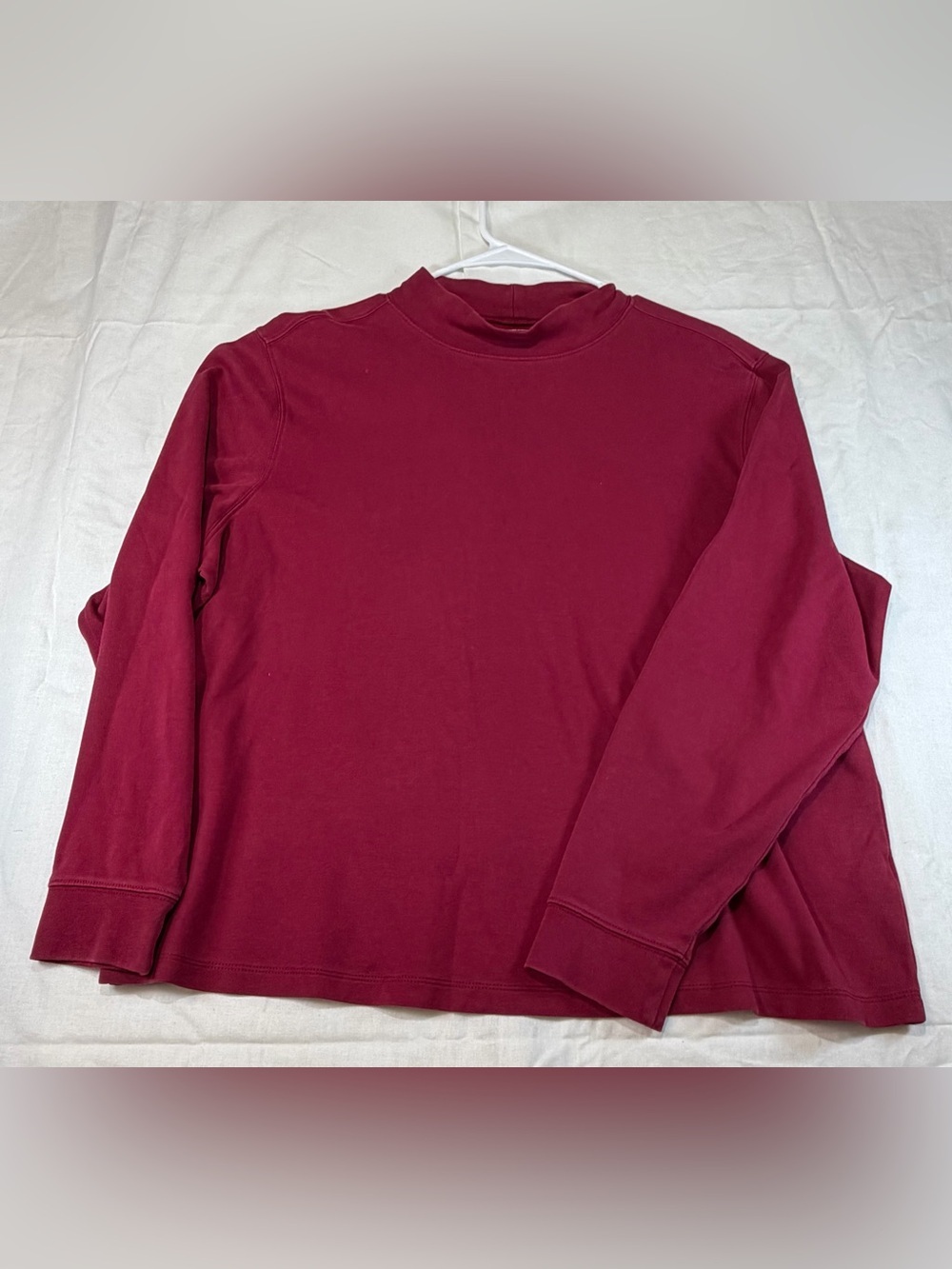 L.L. Bean Woman’s Long-Sleeve Mock Neck Shirt - Wine